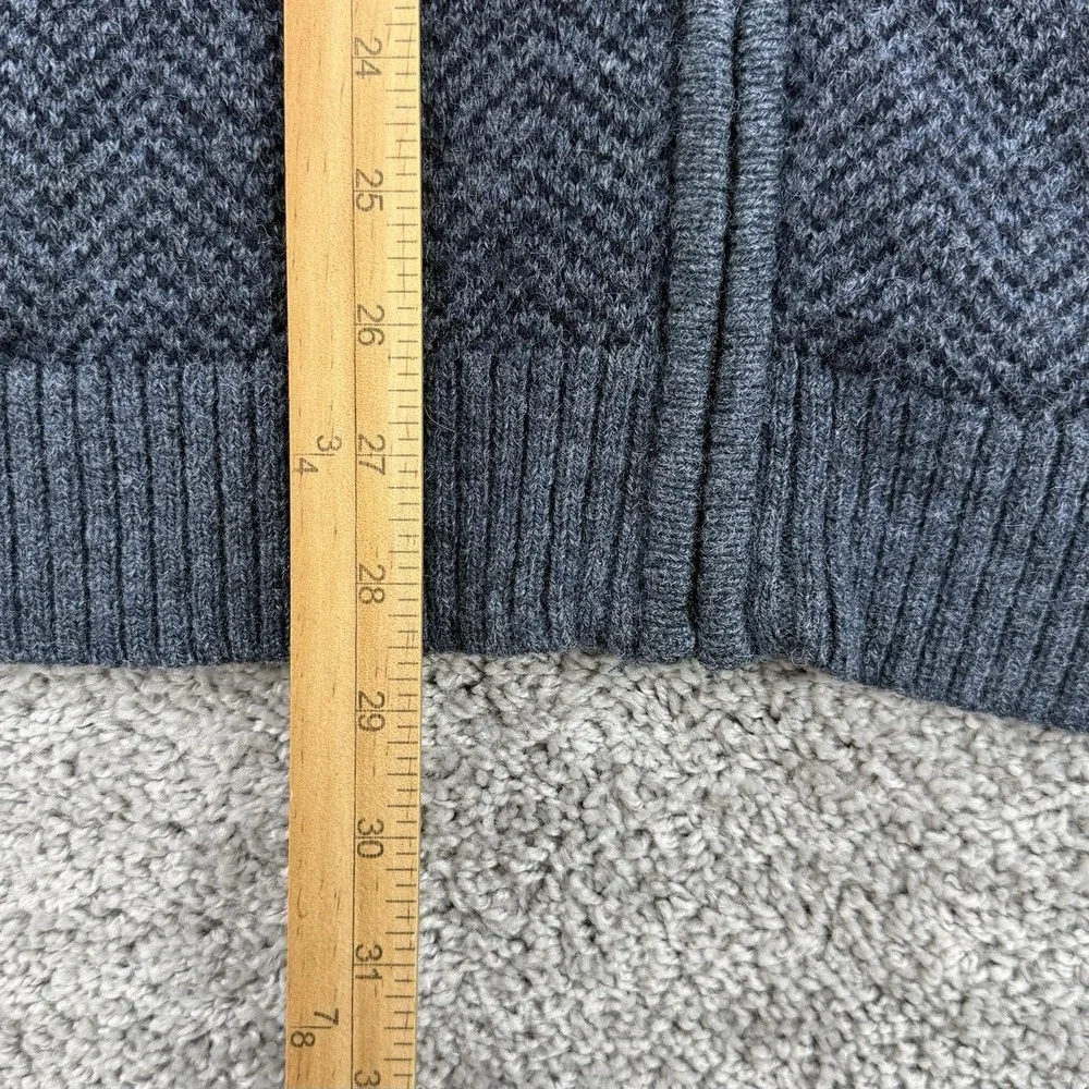 Pendleton Shetland Wool Sweater Men's L Herringbone Washable Full Zip Mock Neck